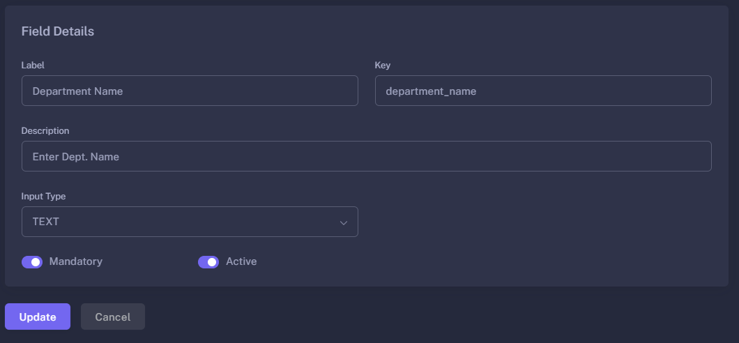 Field Details Overview