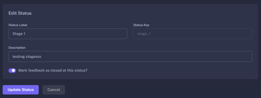 Feedback Status Management